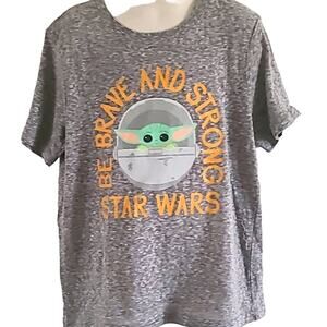 Hybrid Apparel Star Wars Grogu "Be Brave and Strong" Tee Shirt -Boys Size 6 NWOT